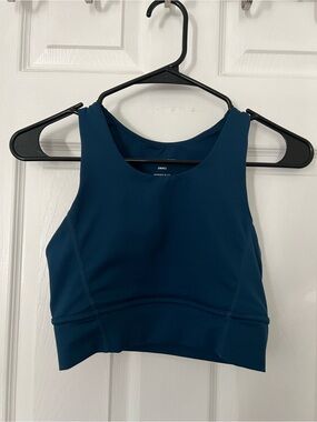 Hey Girl Run High-Neck Sports Bra Peacock Small